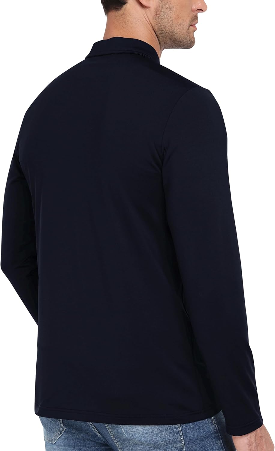 MoFiz Lightweight Men's Long Sleeve Polo Shirts Quarter Zipper Pullover Men's Polo Shirts - Image 2