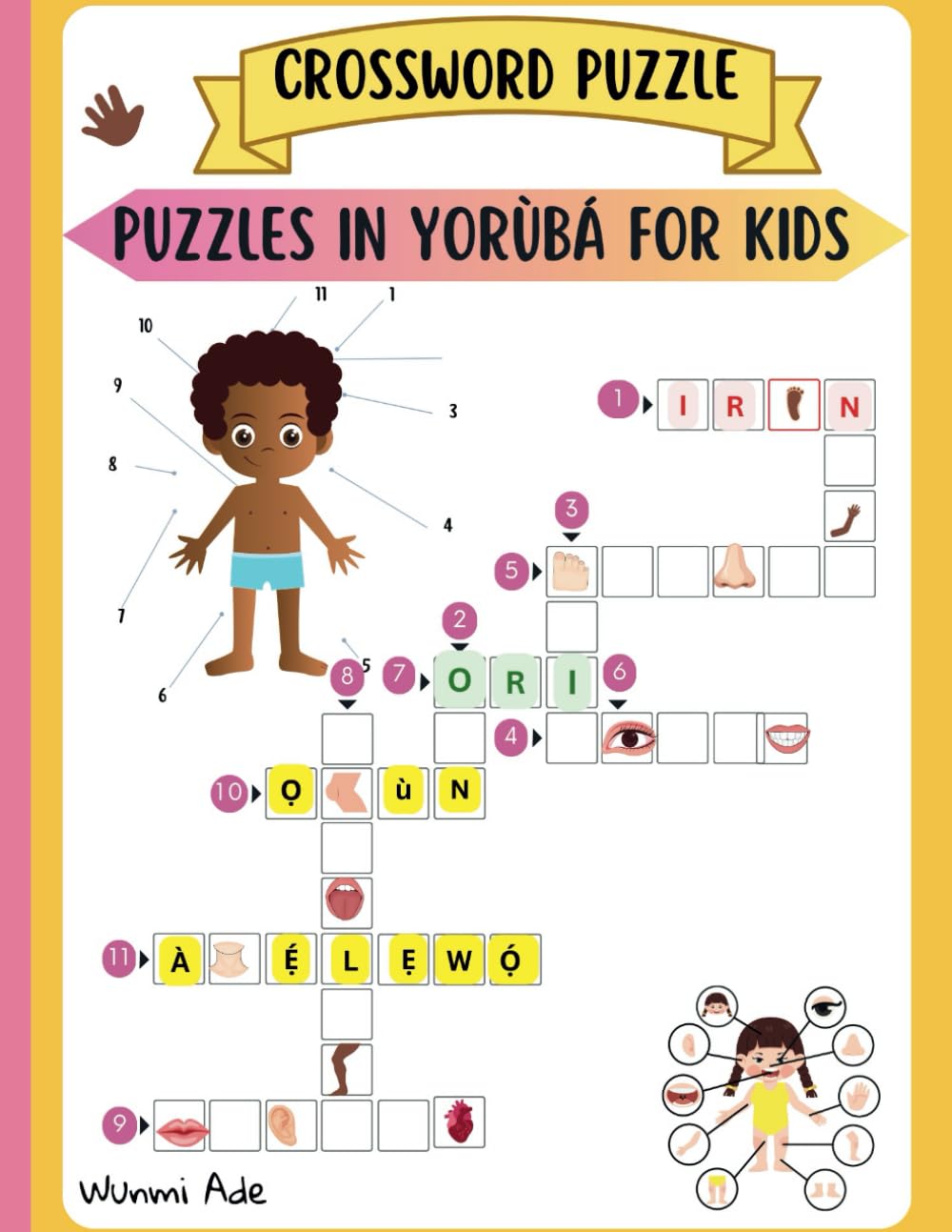 CROSSWORD PUZZLES IN YORUBA FOR KIDS: Yoruba Body Parts Crossword Puzzle Book