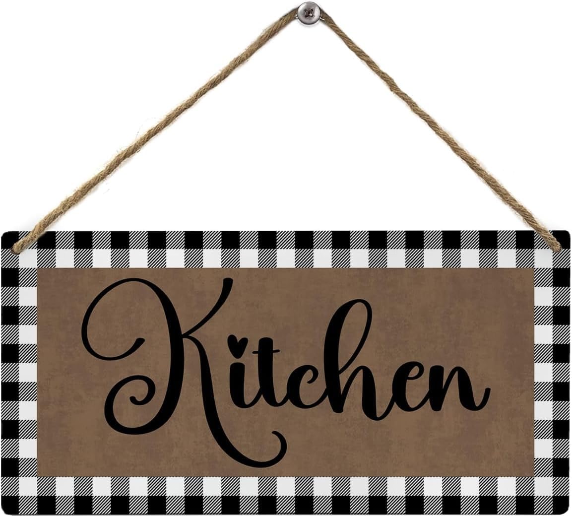 Farmhouse Kitchen Wooden Sign - Rustic Kitchen Wall Decor | Hanging Plaque for Dining Room, Restaurants, Canteen & Pantry | Ideal for Home Cooks & Food Spaces | 12X6 Inch