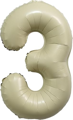 Globo de arena blanca, globo de número crema, globo de números beige, globo de número marrón, globo de número gigante, cumpleaños bohemio,