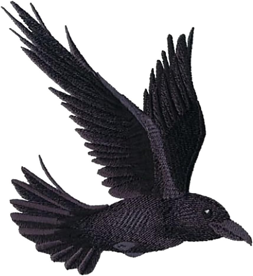 Raven Flying Embroidered Patch 4.8 X 5