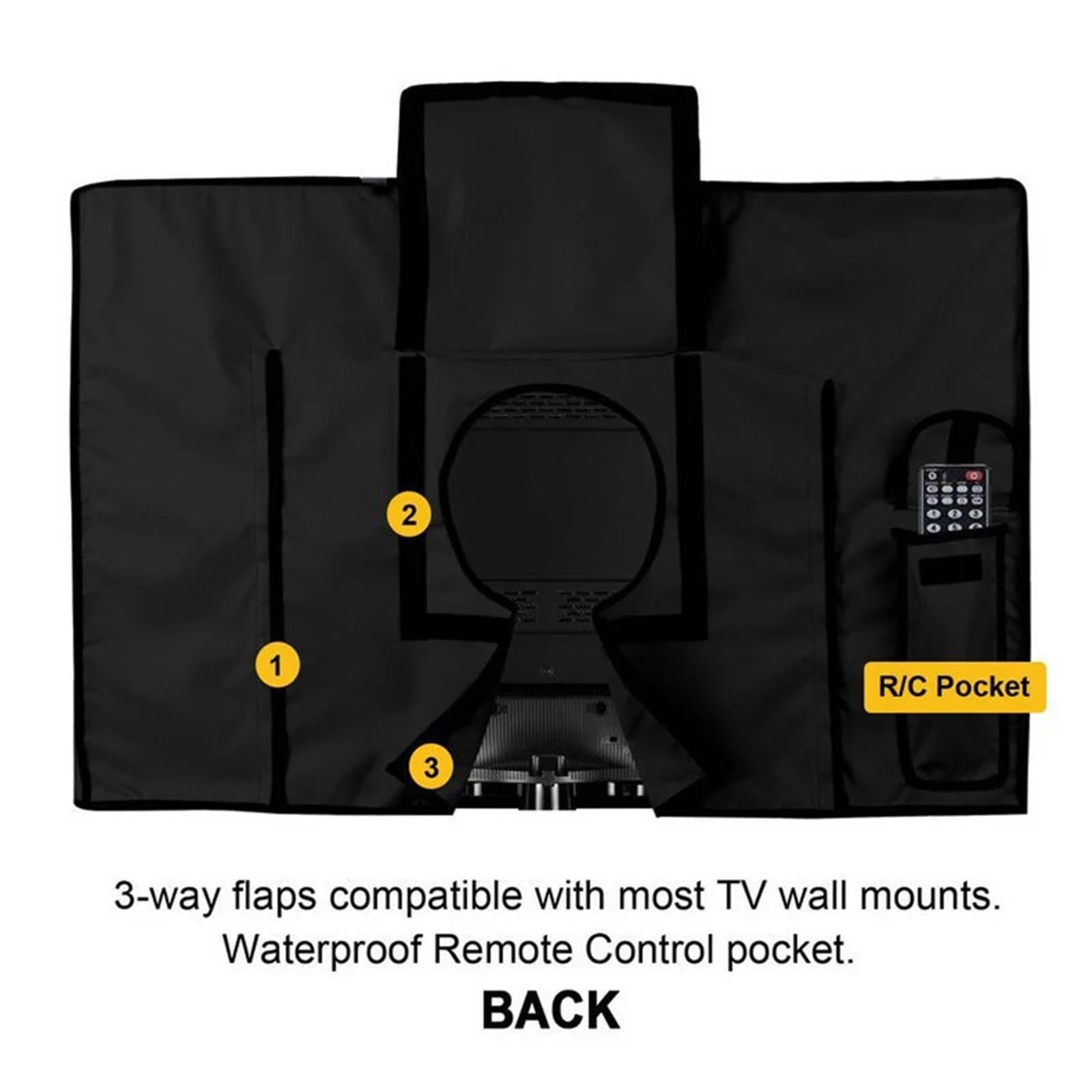 Fundas Protectoras para Televisores Outdoor TV Mount Cover Television Courtyard Living Waterproof Dustproof Protector Foldable Guard 22-24 Inch(60 65 Inch)