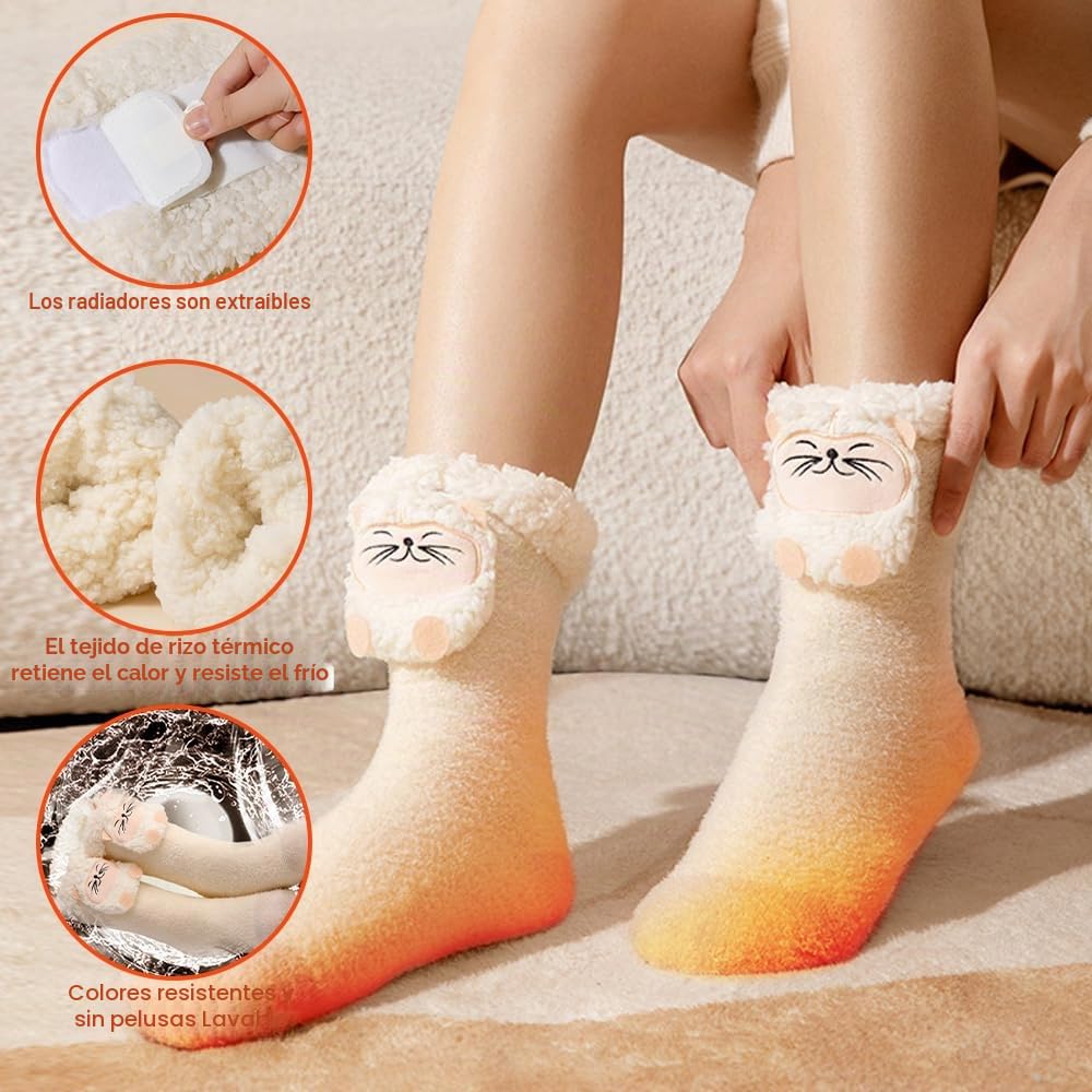 Calcetines Calefactables, ADDLIVE Calcetines Mujer Calefactores, Calcetines Calefactados, Heated Socks con 3 Ajustes de Temperatura y 2 Baterías para Exteriores, Esquí, Invierno