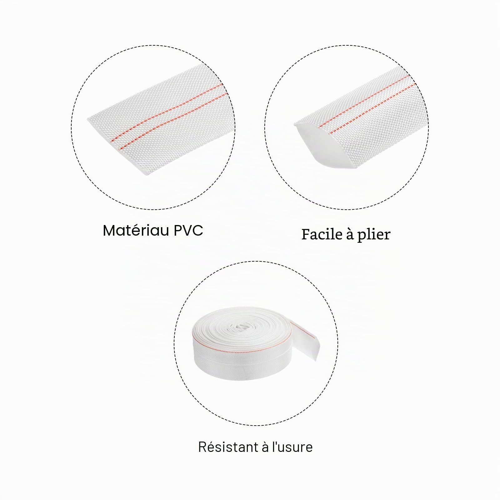 PATIKIL Tuyau de Refoulement 40mm ID 15m de Long Tuyau Vidange Piscine PVC Léger Contre-Lavage Tuyau Lay Plat Renforcé Décharge 0.8Mpa Pour Piscine
