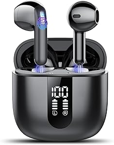 💎 78% MEGA DEAL! Bluetooth Headphones, Bluetooth 5.4 Stereo HiFi Earphones with 4 Enc Mics, Wireless Headphones with LED Display 50 Hours, Noise Cancellation Bluetooth Headphones, Touch Control, IP7 Waterproof