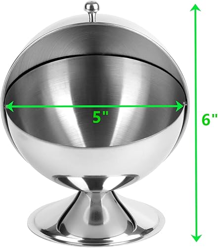Miniatura 2 de Peohud Paquete de 2 azucareros de acero inoxidable con parte superior enrollable, soporte para cubos de azúcar, tarro de dulces, galletas y mentas,