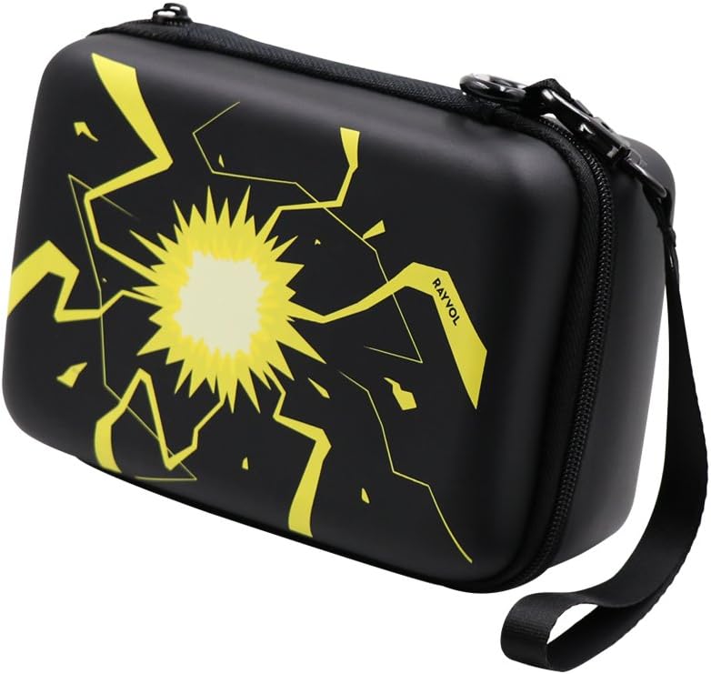 Rayvol Carrying Case for Pokemon Trading Cards, Fits up to 400 Cards, Card Holder with Hand Strap & Carabiner, Black