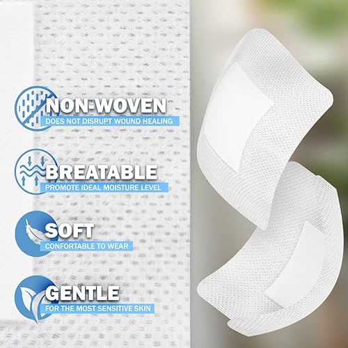 Miniatura 4 de EVERLIT Island Dressing - Gasa con borde adhesivo, vendaje grande para el cuidado de heridas con borde adhesivo, estéril, suave y altamente