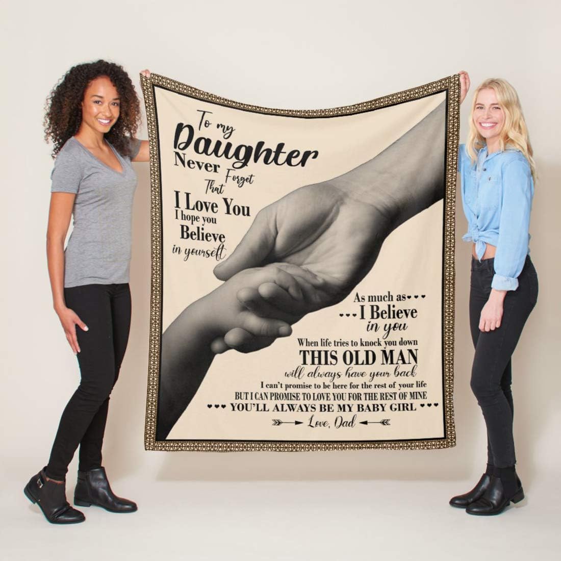 Personalized Fleece Blanket to My Daughter Never Forget That I Love You Best Gift for Daughter or Son from Dad Great Gift for Birthday Christmas Thanksgiving Graduation (to Daughter, Fleece)