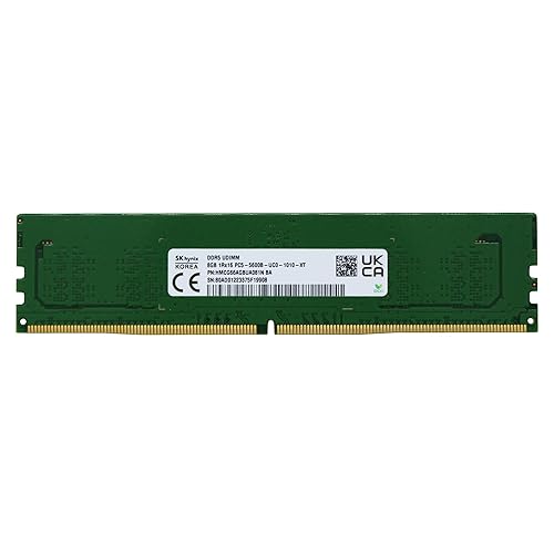 SK Hyn(Hynix) オリジナル 8GB (1x8GB) DDR5 5600MHz (または4800MHz PC5-38400) 高性能ゲーミングRAM PC5-44800 UDIMM アンバッファード ノンECC 1Rx16 CL46 デスクトップPCメモリアップグレード HMCG66AGBUA081N Adamanta