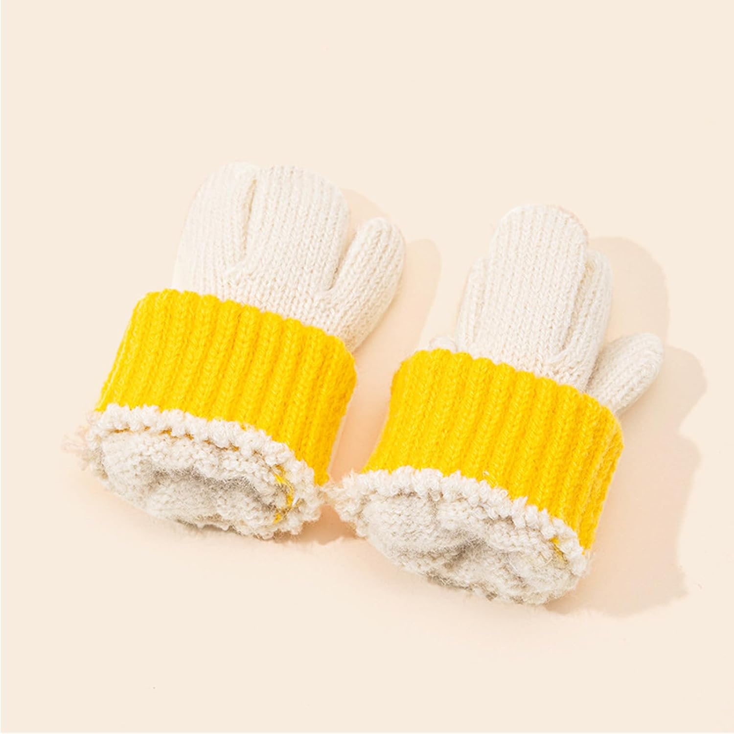 Baby Thermal Knitted Gloves Stretchable Soft Mittens For Newborns 2-4 Years Safe Breathable Mittens Stretchable Infant Gloves