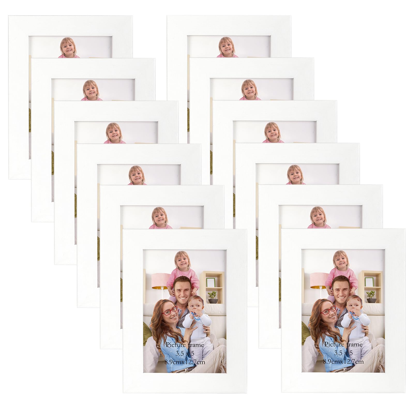 Cadres photo blancs 9x13 cm Giftgarden | Lot de 12 à poser ou suspendre