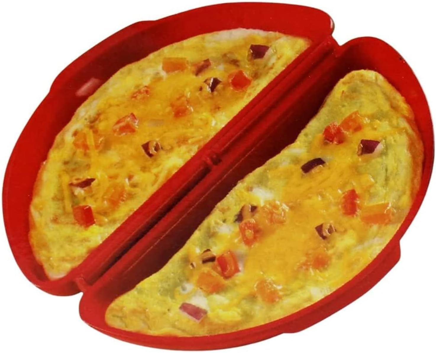 TopHomer 2 Cavity Easy Egg Breakfast Cooker, Microwave Omelet Pan and Egg Poacher - Egg Maker Easy to Use and Non-Stick Breakfast Egg Cookware (Red)