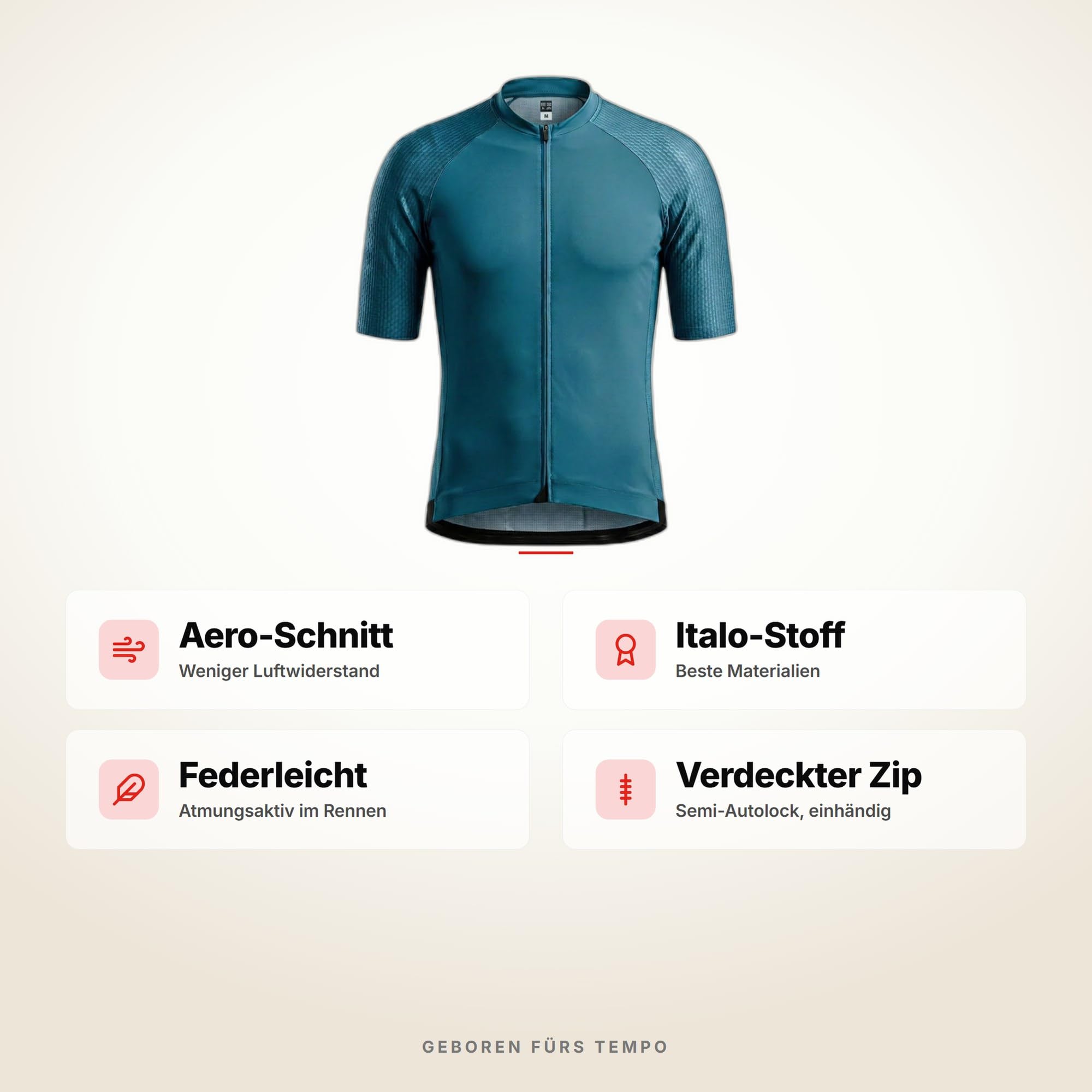 Razor PRO Koszulka Kolarska Męska Morski – Rozmiar XXXL | Aero Race-Cut Cycling Jersey Zamek Wstawki Mesh Silikonowe Mankiety Premium