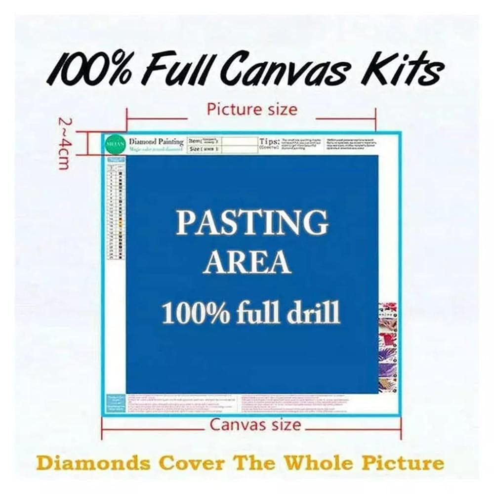 5D Diamond Painting DIY Kit – Komplettset Mit Runden Strasssteinen, Großes Surfbrett-Motiv 40x120cm