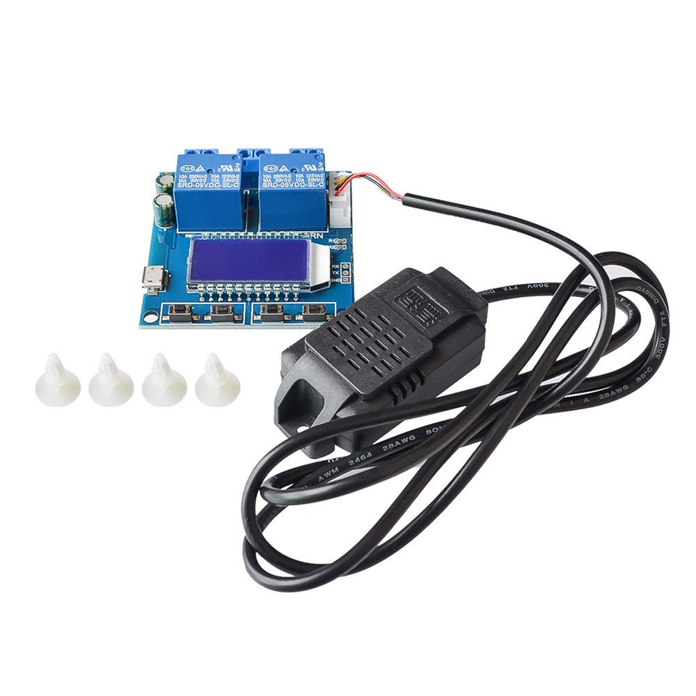 Humidity Temperature Controller Digital Thermometer Hygrometer Control Module Dual Output LCD Automatic Constant Regulator Board