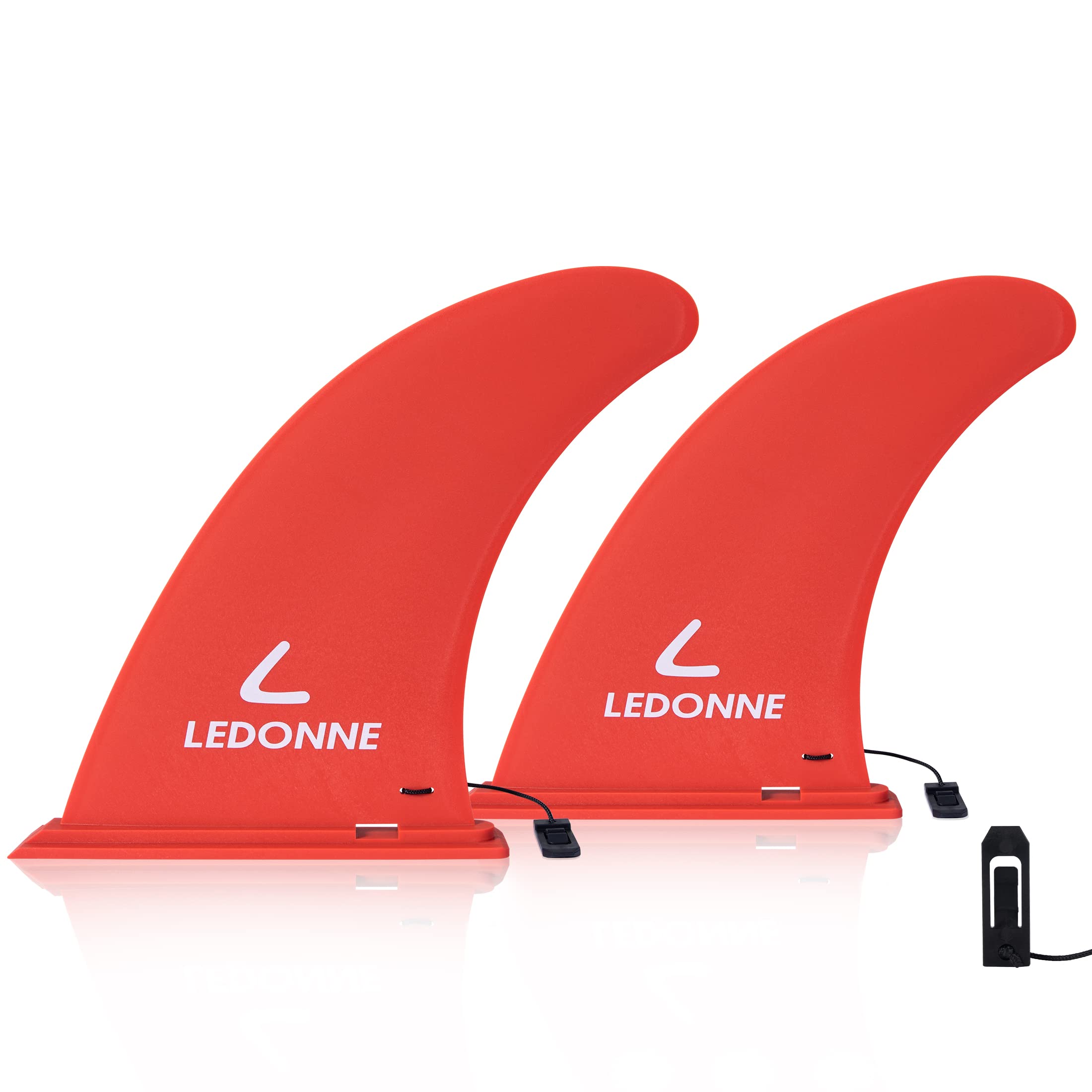 'LEDONNE Fin 9'' Surf & SUP Center Fins 2 Pcs (USD 7.99/1 Pcs) with 1 Extra Pin No-Tool Installation-9 Fin for Longboard Surfboard & Paddle Board Fin Lowest Price in The Market'