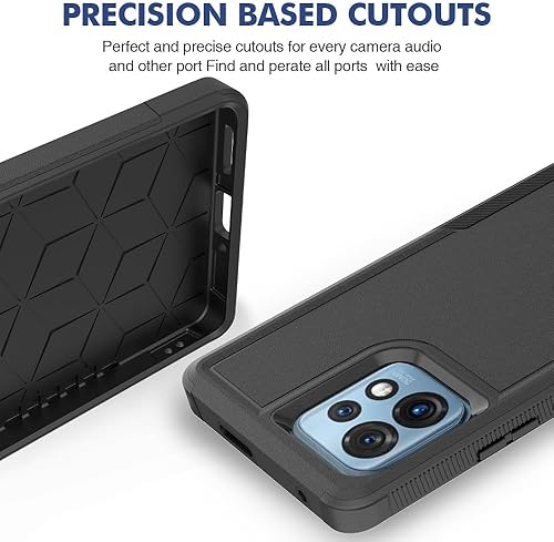 Miniatura 4 de Jeylly Funda para Motorola Edge+ 2023 con 2 protectores de pantalla suaves, doble capa de protección resistente a prueba de golpes, parachoques de