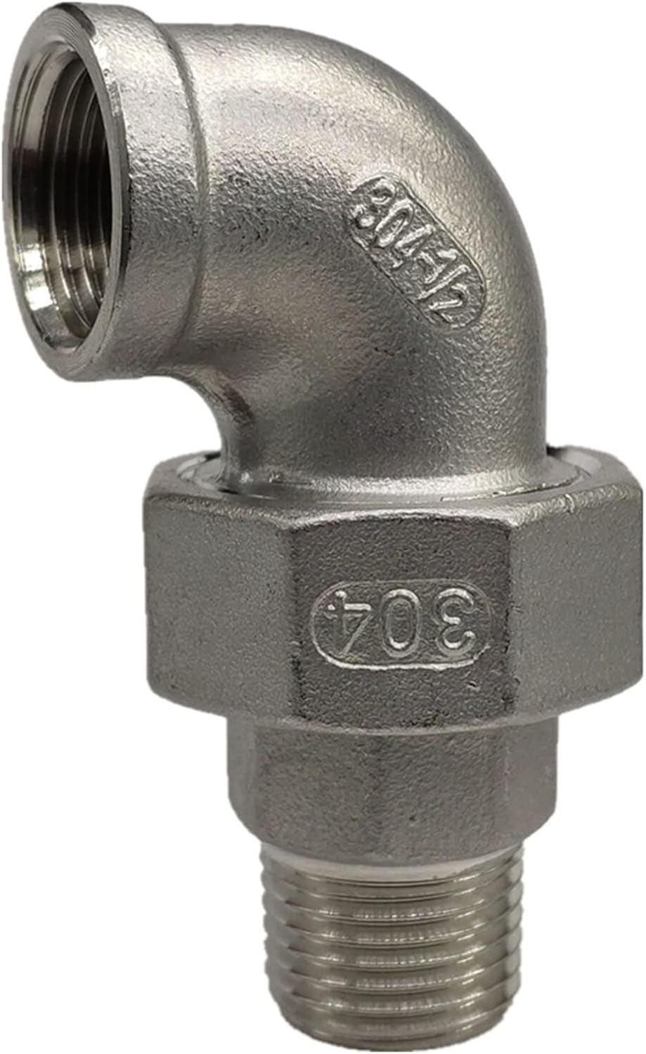 1/4” 3/8” 1/2” 3/4" 1" Male & Female 90 Degree Elbow BSP Thread 304 Live Joint Coupling Union Connector Pipe Fitting for Tube Cheerfully (Size : 3/4 inch)