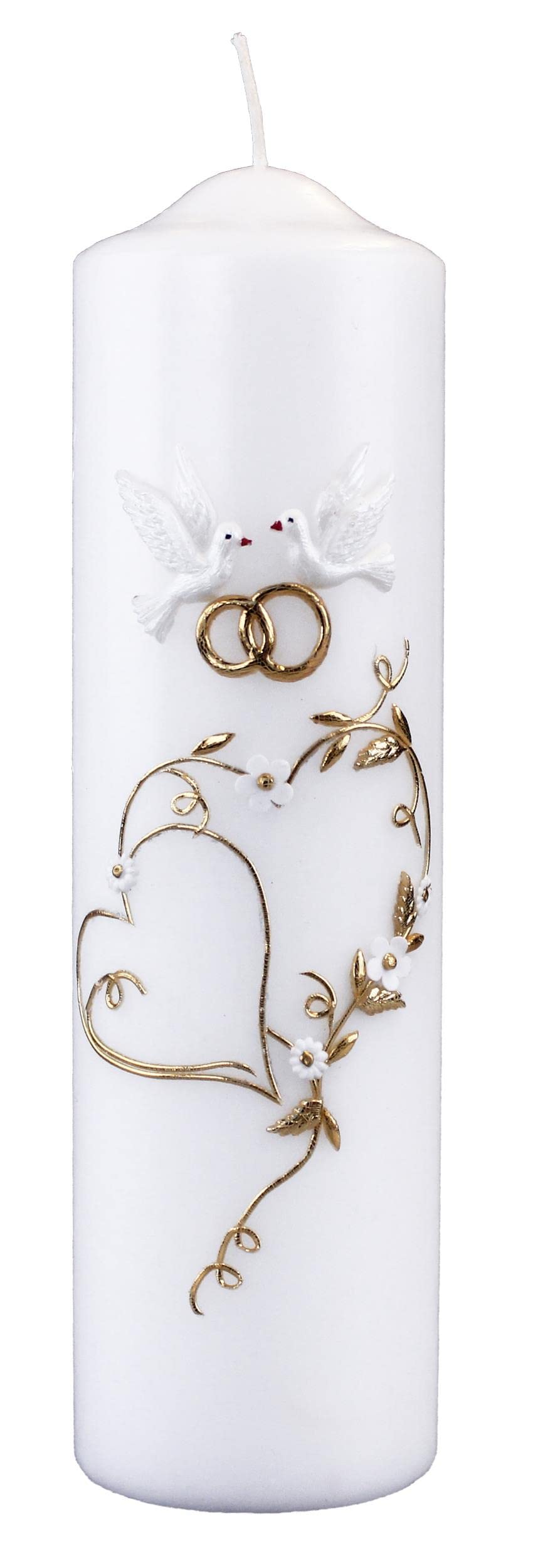 Wiedemann Hochzeitskerze Goldenes Herz 250/70mm (Gold)
