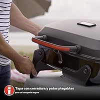Vista 6 de Megamaster Parrilla de gas portátil de 1 quemador con tapa de bloqueo, quemador de acero inoxidable de 11,000 BTU, patas plegables, pequeña parrilla