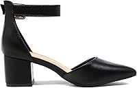 Vista 5 de Dream Pairs Annee - Zapatos de tacón bajo y grueso con punta puntiaguda