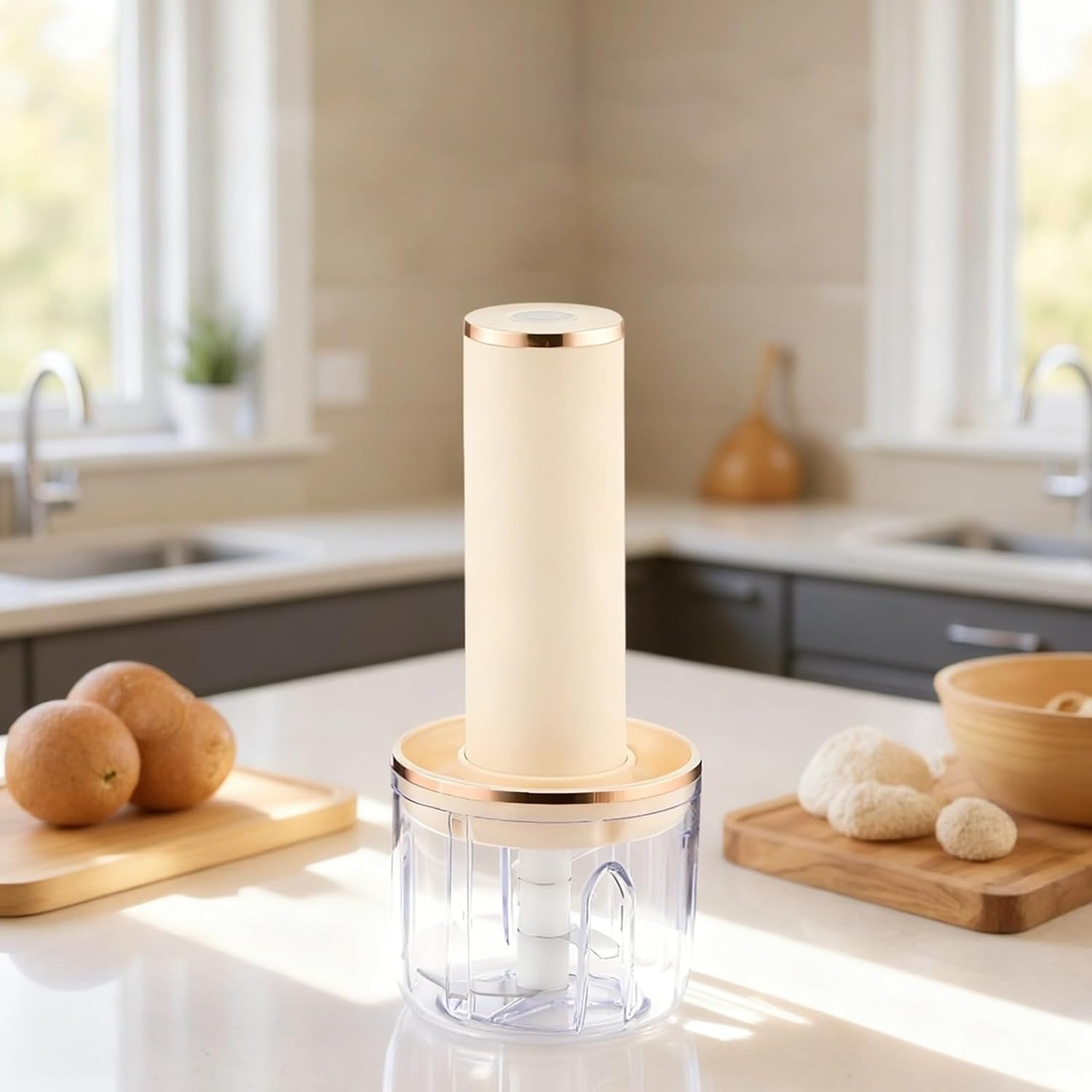 Cordless Hand Mixer Set 4-In-1, Mini Chopper, Usb-C Charging