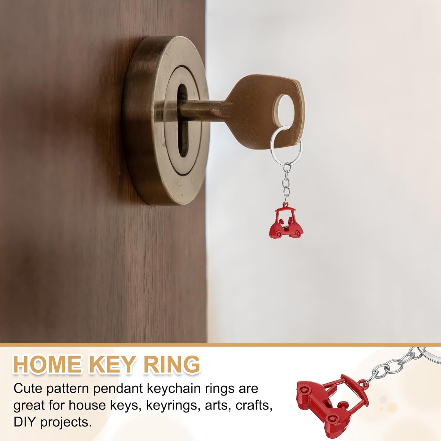 PATIKIL Golf Cart Keychain, Mini Cute Golf Key Chain Sport Pendant Key Ring Bag Backpack Decor - Image 5