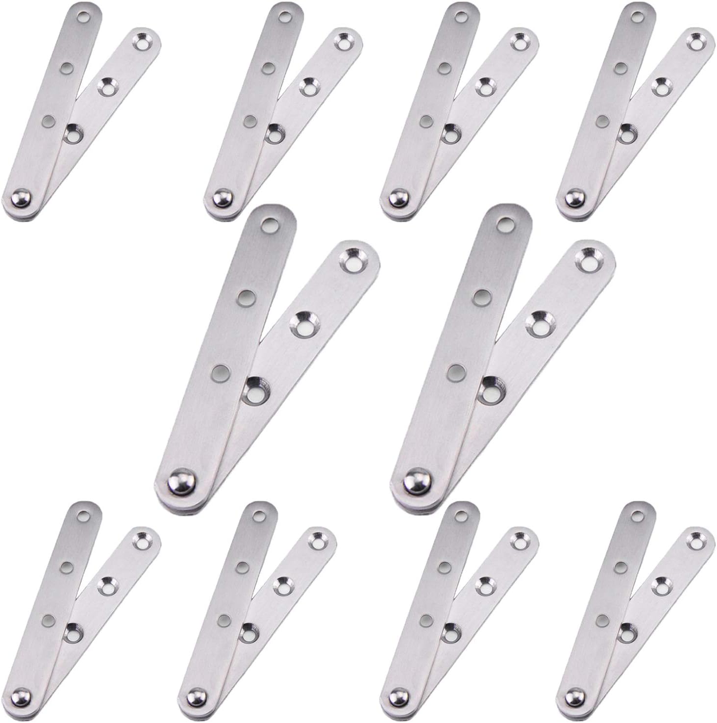 HOWDIA 10-Pack 360 Degree Rotatable Door Pivot Hinges | Stainless Steel Drawer/Window/Door Fittings | 60mm/ 2.36in Size for Versatile Installation(Silver)