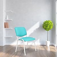 Vista 9 de VINGLI Sillas azules para sala de espera, paquete de 5 sillas de iglesia de poliuretano apilables para conferencias, oficina, invitados y recepción