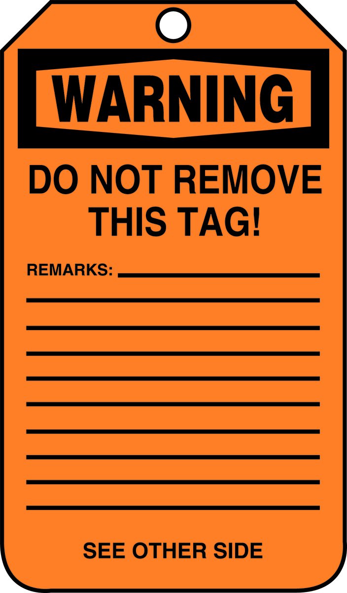 Accuform MDT314CTP PF-Cardstock Safety Tag, Legend "Warning DEFECTIVE Do Not Use", 5.75" Length x 3.25" Width x 0.010" Thickness, Black on Orange (Pack of 25)