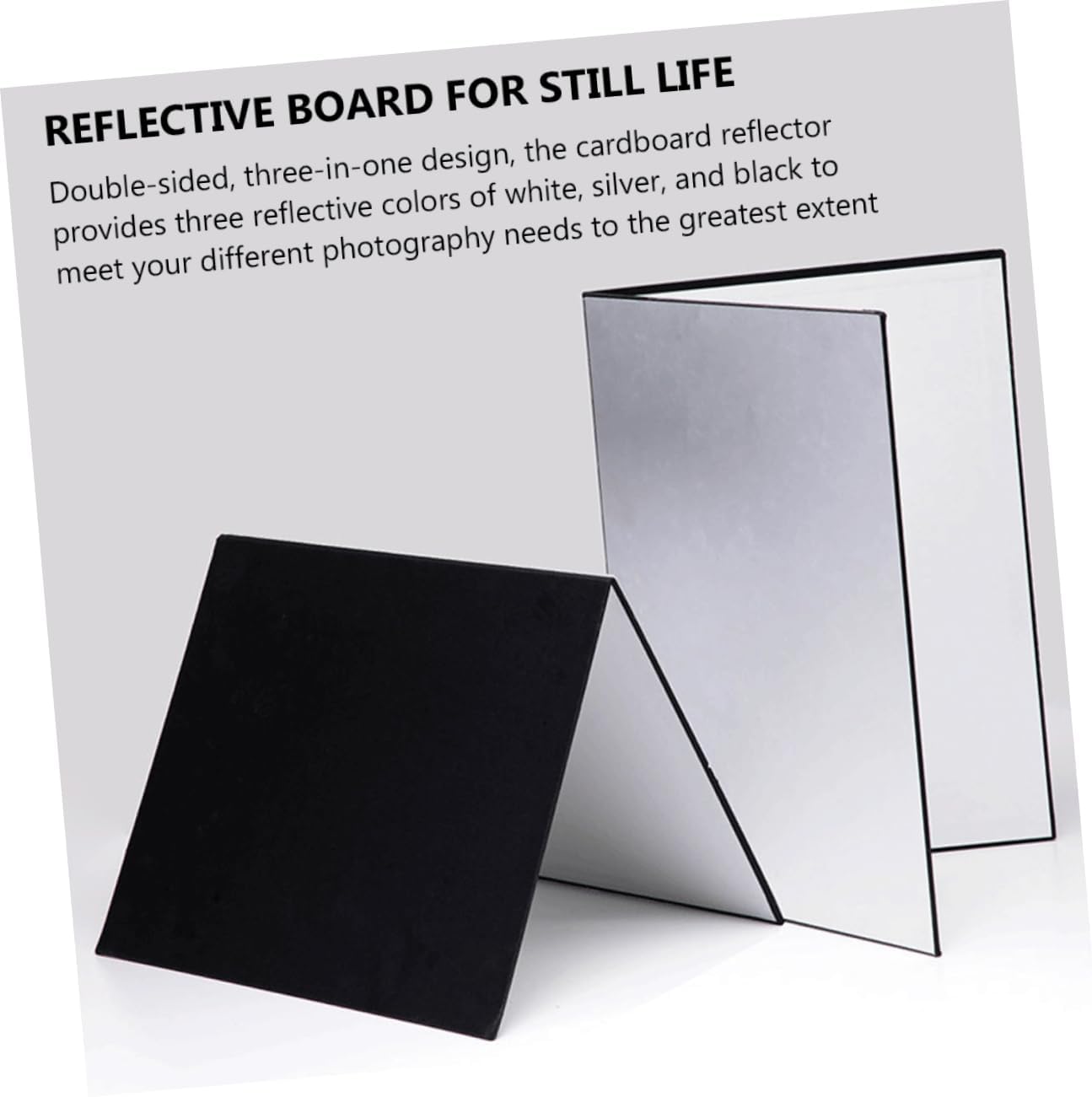 Angoily 2pcs Cardboard Folding Reflector Double Sided Light Diffuser for Photography Props Portable Easy to Use for Product Shooting