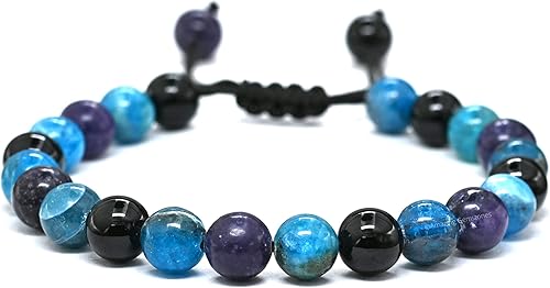 Miniatura 230 de Natural Healing Crystal Bracelet for Women - Mens Bracelet Energy Balancing Gemstones Set - Adjustable Stone Bead Bracelet for Men and Women - Anger