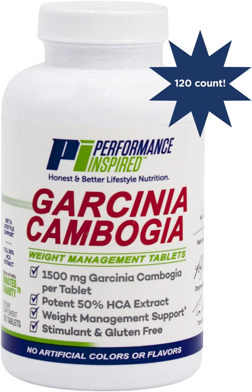 Performance Inspired 1500mg Garcinia Cambogia – Stimulant Free – 120 Count