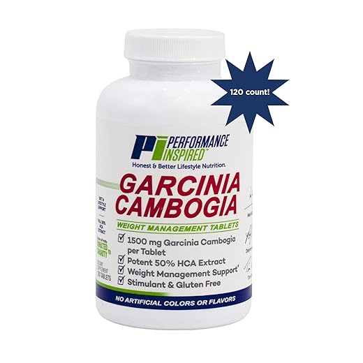 Performance Inspired 1500mg Garcinia Cambogia, Weight Loss Supplement – Stimulant Free – 120 Count