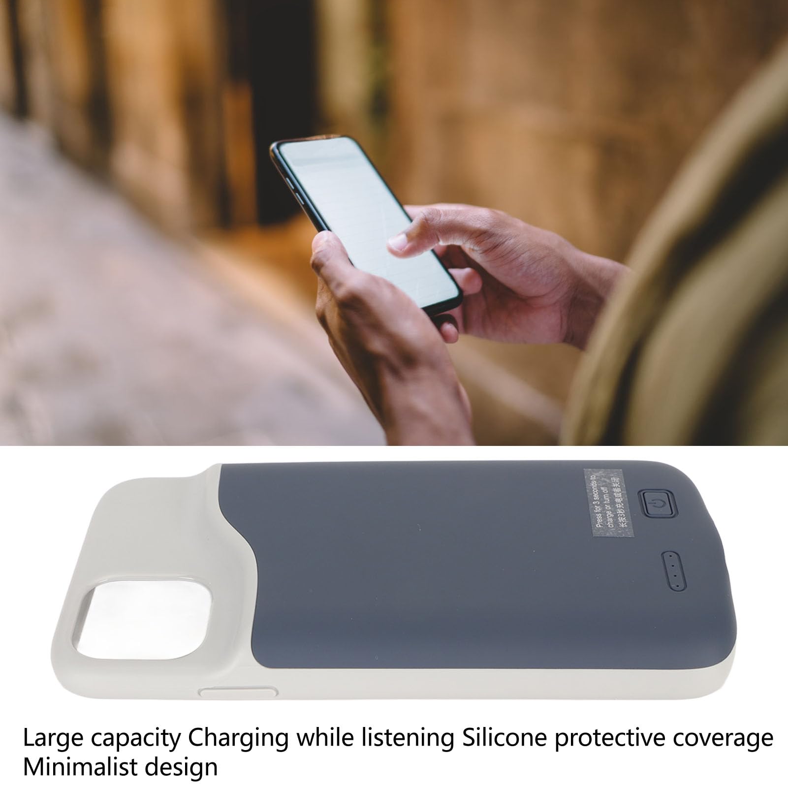 Custodia Batteria per Telefono IOS 11 Pro , Custodia di Ricarica Sottile da 6000mAh Batteria per Telefono IOS 11, Cover Protettiva di Ricarica Estesa da 6,5 ​​Pollici (Blu)