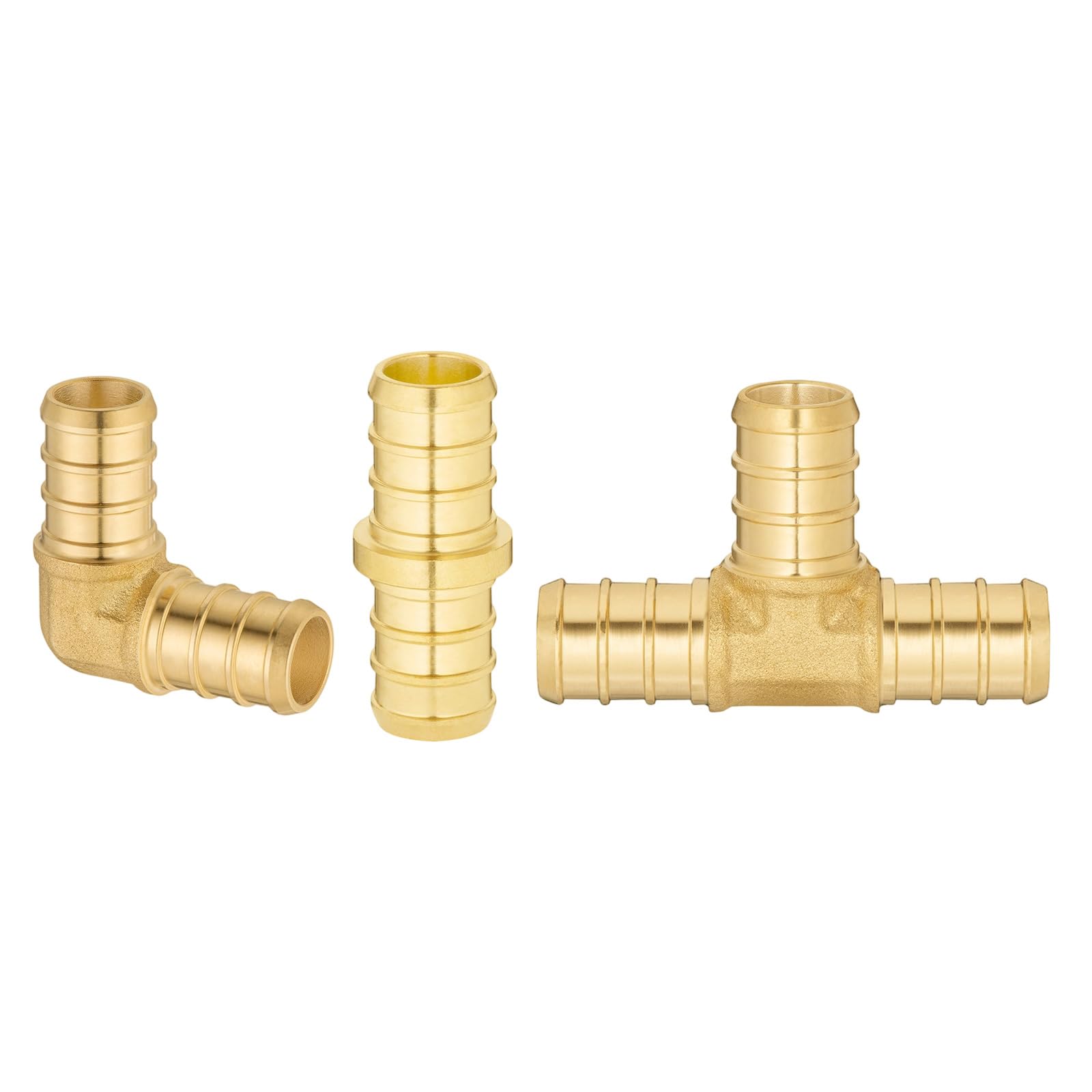 Tsophreniq Multicolor 1 / 2Inch Brass Elbow Tees Straight Couplings Set Heavy Duty Fittings For Plumbing Systems Heavy Duty Brass Crimp Fittings
