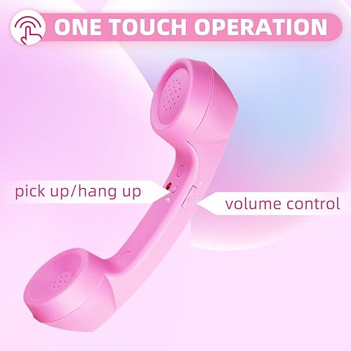 Miniatura 3 de Auricular retro para teléfono, receptor de teléfono celular con cable Jack de 0.138 in con botón de respuestateclas de volumen, auriculares de