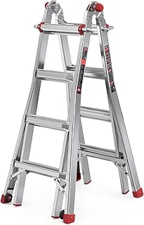 Sponsored Ad - Ecomax Multifunction Telescoping Ladder , Aluminum Extension Ladder with 2 Flexible Wheels 17 FT Max , Step...