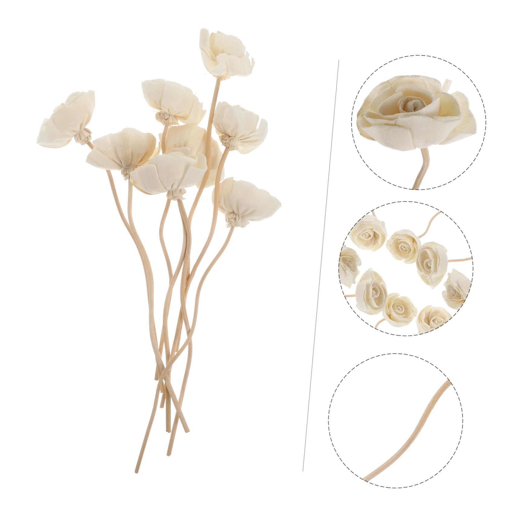 DECHOUS 32stücke Aromatherapie Rattan Sticks Duftstäbchen Für Diffuser Blumen-Design Für Zuhause Schnell Absorbierend Natürliche Düfte Schaffen Entspannende Atmosphäre