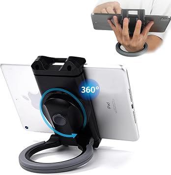 Tablet Stand - Compatible with iPad, iPad mini, and Most 6-Inch-13-Inch Tablets, Adjustable Commercial POS Holder with 360-Degree Swivel, for Retail, Classroom, Business, and Home, Black