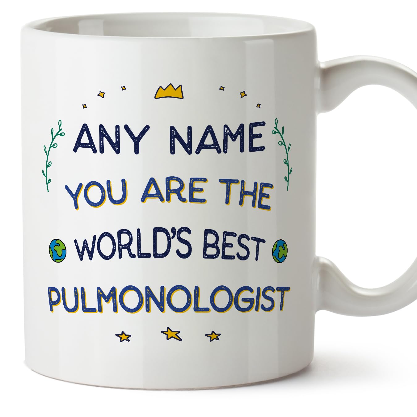 MUGFFINS Personalised Mug for Pulmonologist - in English - World's Best - Funny Custom Gift for Colleagues - Ceramic 11oz Mug