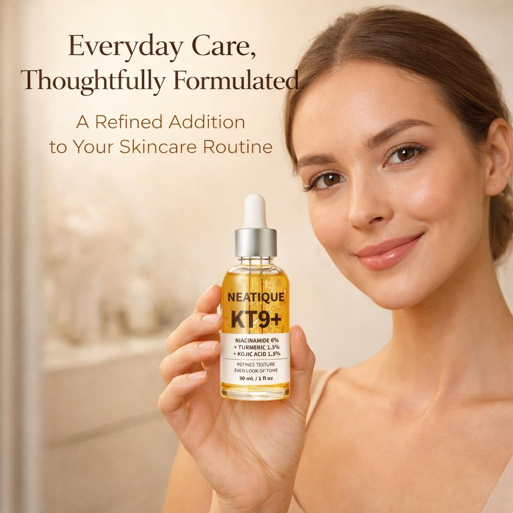 KT9+ Niacinamide Serum 6% with Turmeric 1.5% & Kojic Acid Serum 1.5% – Face Essence Care for Uneven Tone, Dark Spots, Rough Texture, Pore Appearance – Lightweight Daily Facial Serum, 30 mL - Image 7
