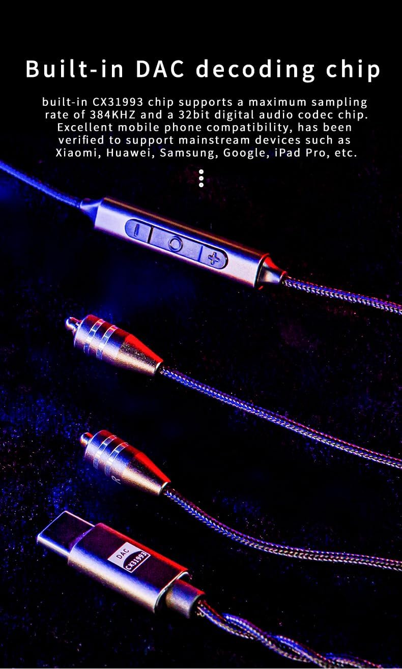 Smabat SL10 HiFi Earbuds Double Dynamic Resonance Structure with MMCX Interface Earphone (Type c), copper