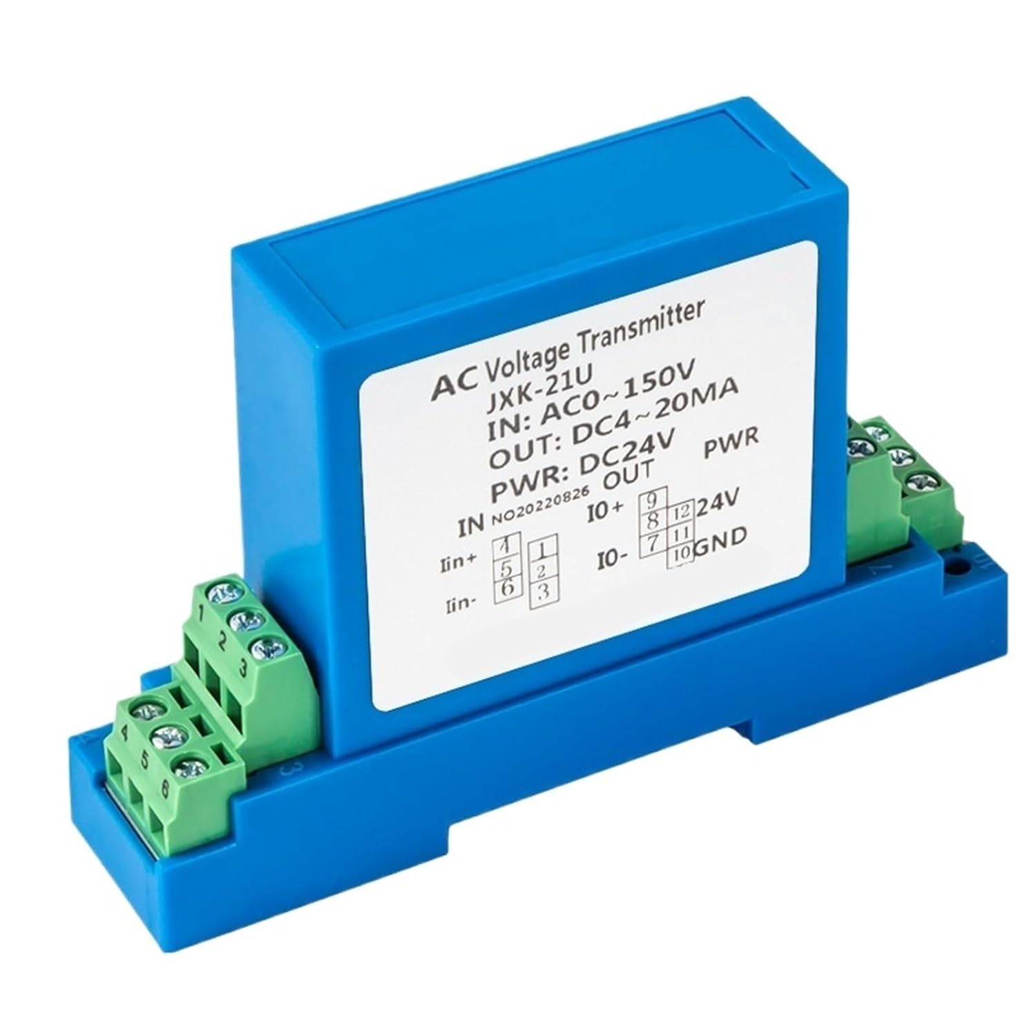 DC Voltage Transmitter DC0-500V 0-1000V to 4-20mA 0-10V RS485 Voltage Transducer Sensor 0-75mV 0-100V DC Voltage Sensor AC220V(0-500V DC Input,DC24V_DC 0-10V Output)