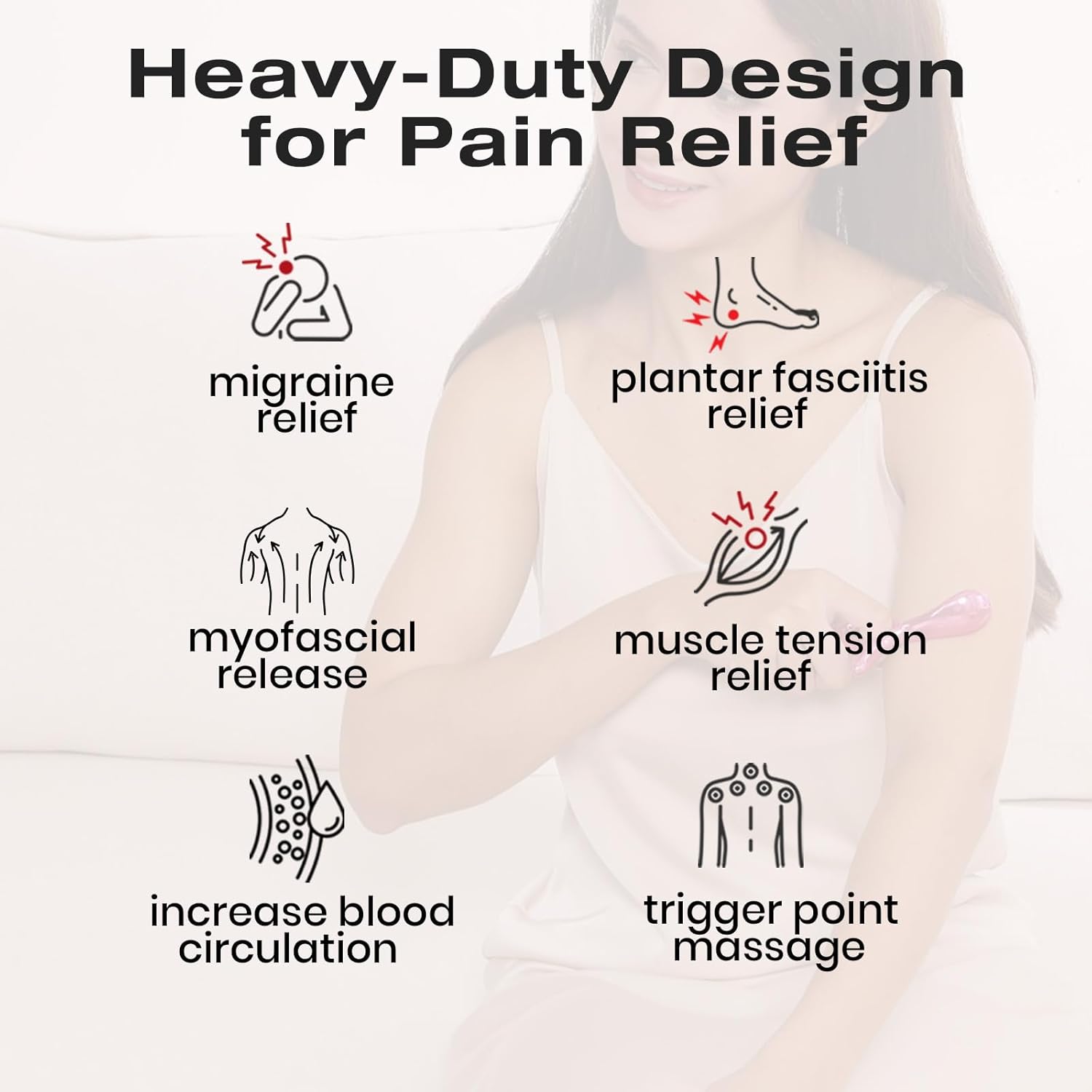 lifechill Trigger Point Massage Tool for Pain Relief Deep Tissue, Gua Sha & Muscle Scraper Tool for Full Body, Thumb Saver Acupressure Tool Relieve Muscle Knots - Image 5