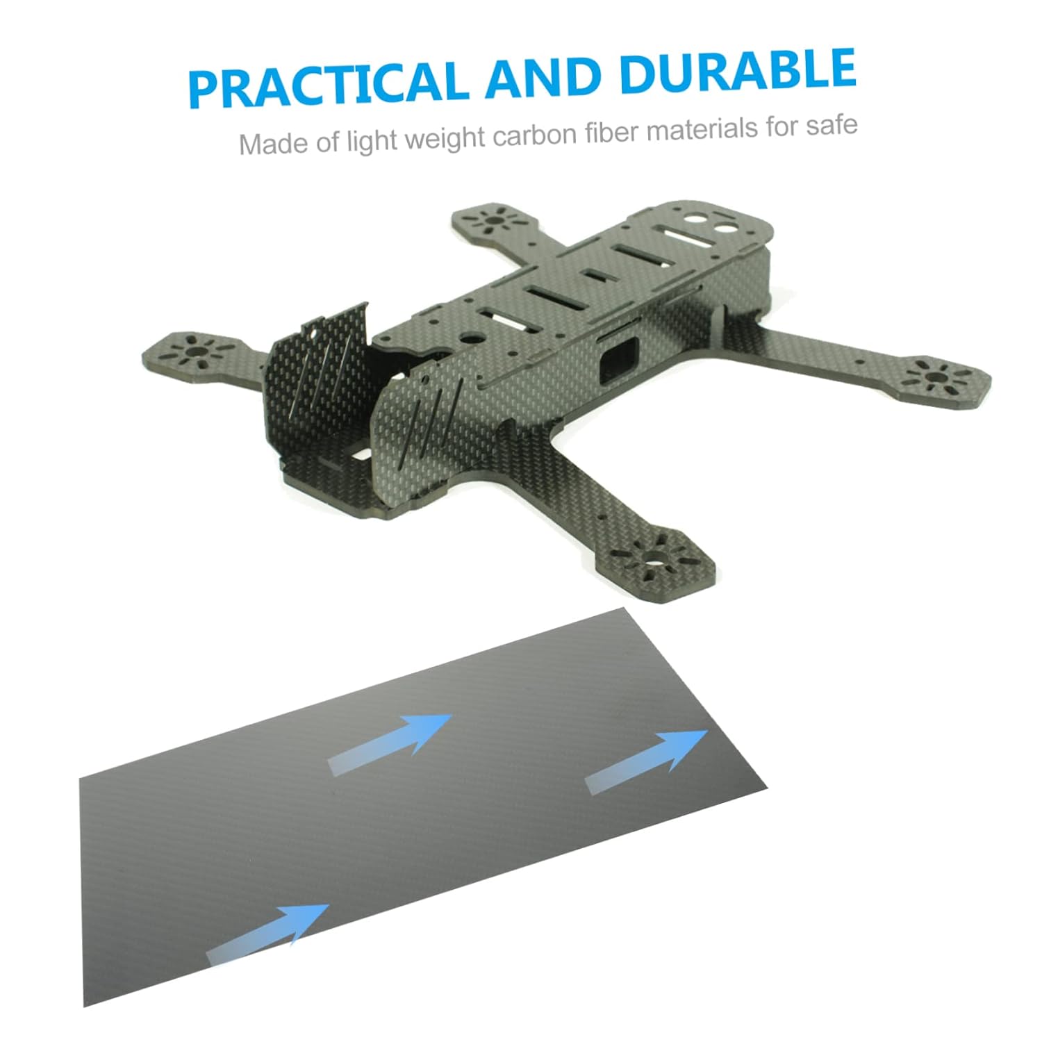 Gatuida Twill Matte Carbon Fiber Plate Carbon Fiber Sheet for DIY Airplane Kites Drones Lightweight Strong Shock-Resistant Board for Crafting and Model Building