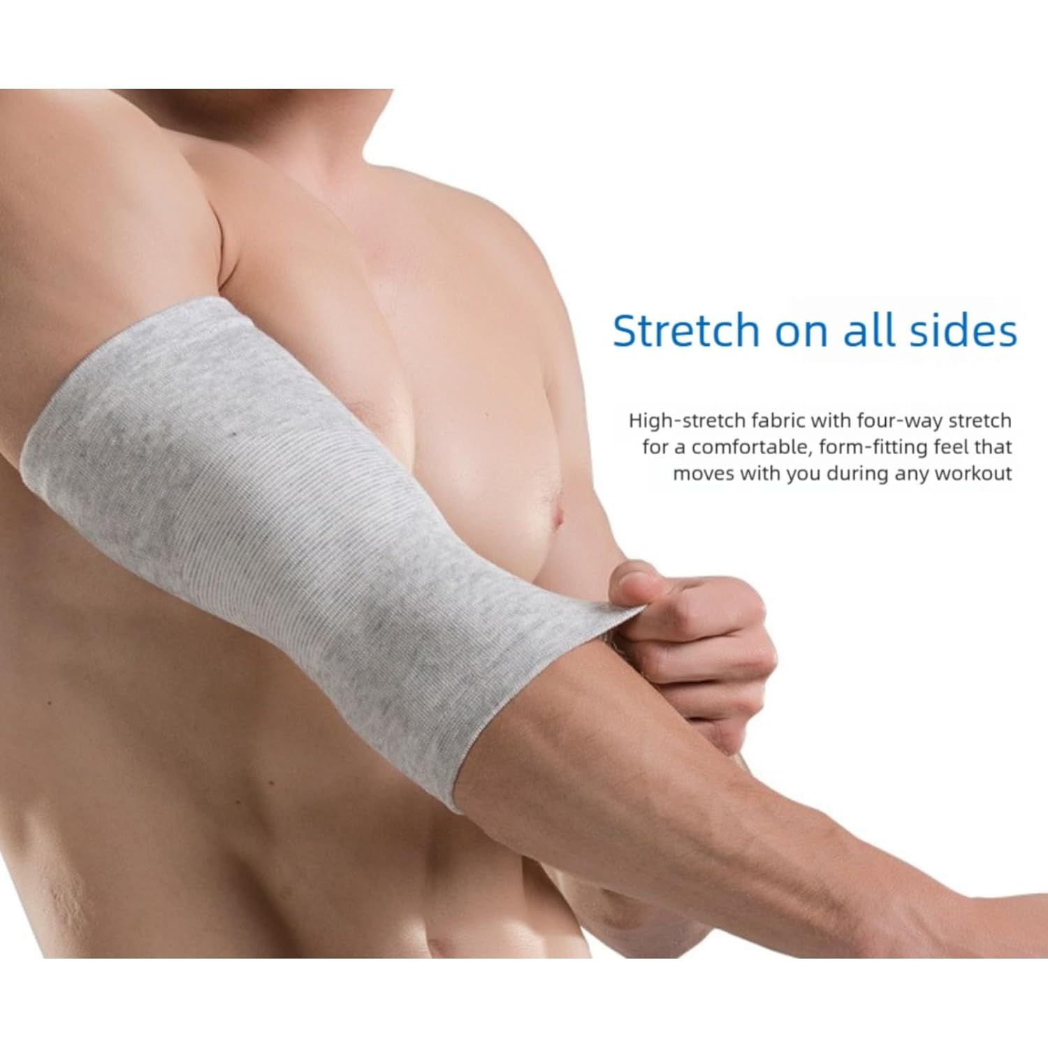 One Compress Premium Bamboo Elbow Sleeve, Brace Compression Sleeve for Pain Relief, Arm Support for Weightlifting, Gym, Basketball (M,Gray*2)