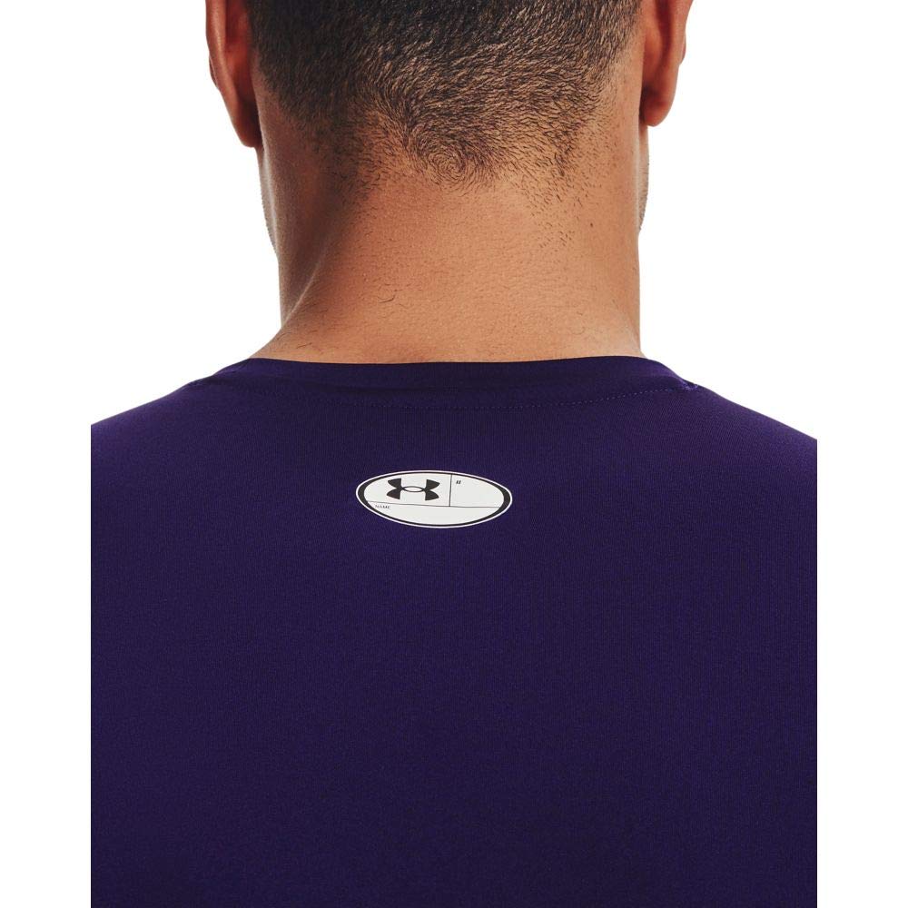 Under Armour Men's Armour Heatgear Compression Short-Sleeve T-Shirt, Purple (500)/White, 3X-Large