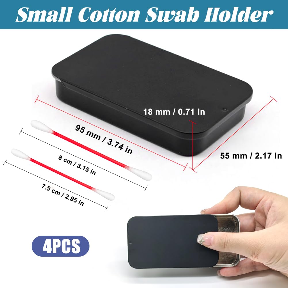 6 Contenitori Portatili In Metallo Per Cotton Fioc - Scatoline Con Coperchio Scorrevole, Per Viaggio, Trucco E Organizzazione